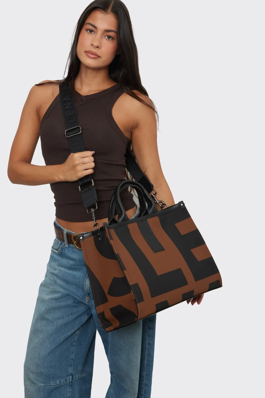 FW25-BAGS-PRODUCT-II-38_result-1 CROSSTOTE ELENA ATHANASIOU LOGO BROWN LARGE - Image 1