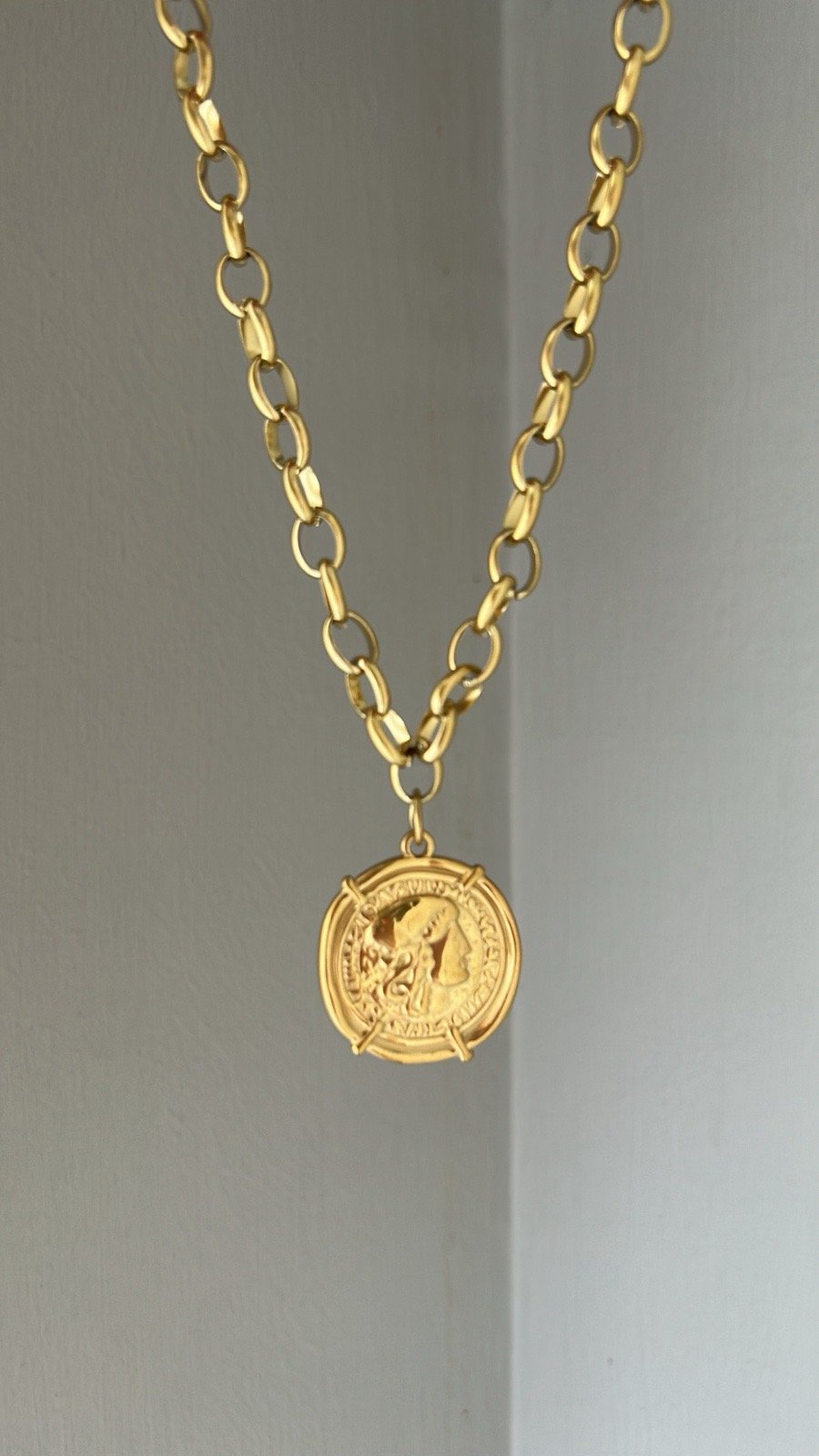 IMG_2789 GOLDEN ATHENA COIN NECKLACE - Image 1