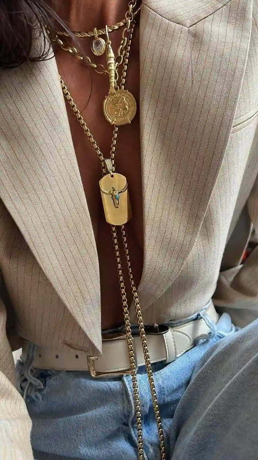 image9 GOLDEN BULL TAG NECKLACE - Image 1